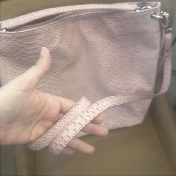 Furla Textured Pink Leather Shoulder Bag - Picture 2 of 6